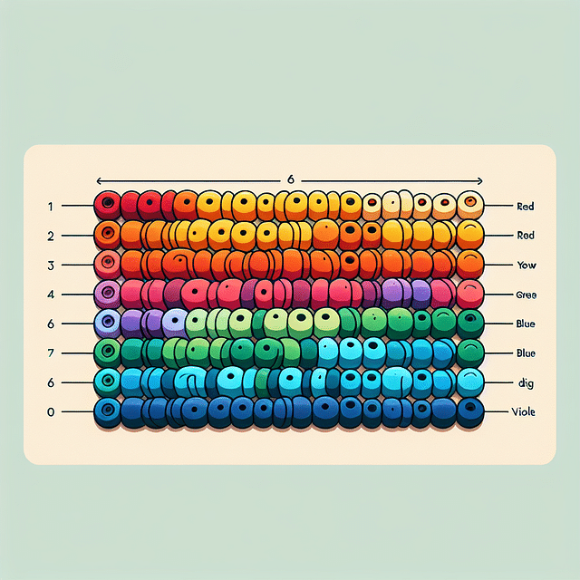a selection of colorful clay beads arranged by color gradient