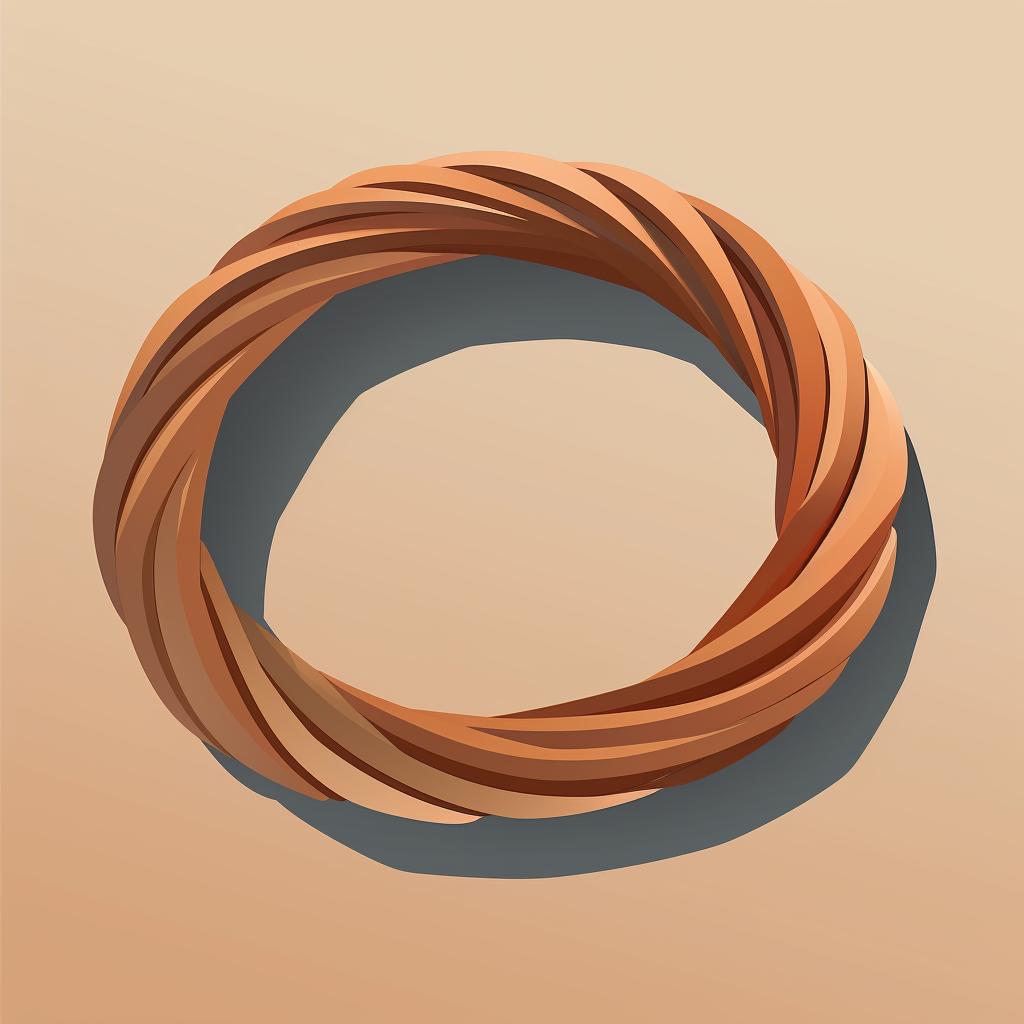A coil of clay arranged in a circle to form a base.