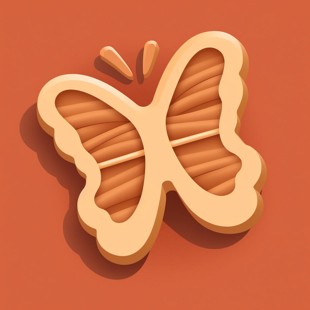 A butterfly-shaped cookie cutter pressing into the rolled-out clay.